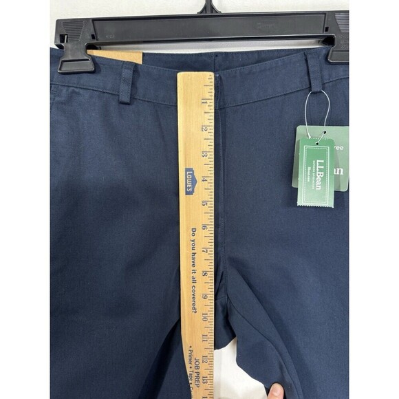 LL Bean Bayside Favorite Fit Pants Womens 4 Navy Blue Wrinkle Resistant NEW - Picture 10 of 12